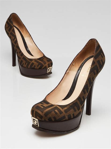 fendi zucca print platform size 6